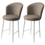 Hanah Home Taburetes de Bar Cappuccino y Blanco 46x102x40 cm (2 Piezas)